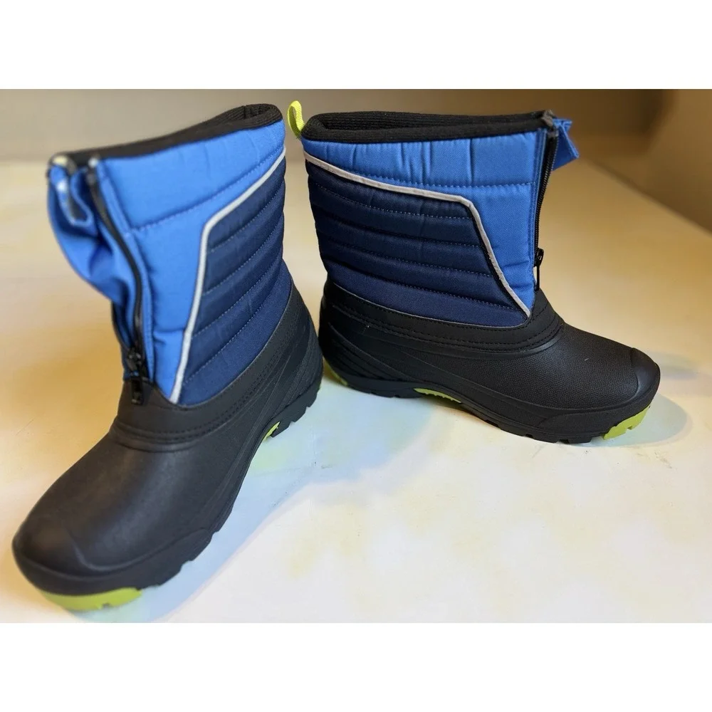 Arctic Shield Snow Boots Womens Size 5 90%+ Heat Retention Zip Up‎ Black/Blue